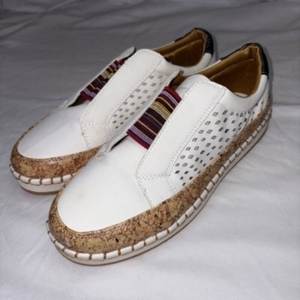 HEELTHATPAIN WHITE EU/39 US/9 SHOES/FLATS STRETCH COMFORT ORTHEPEDIC LADIES